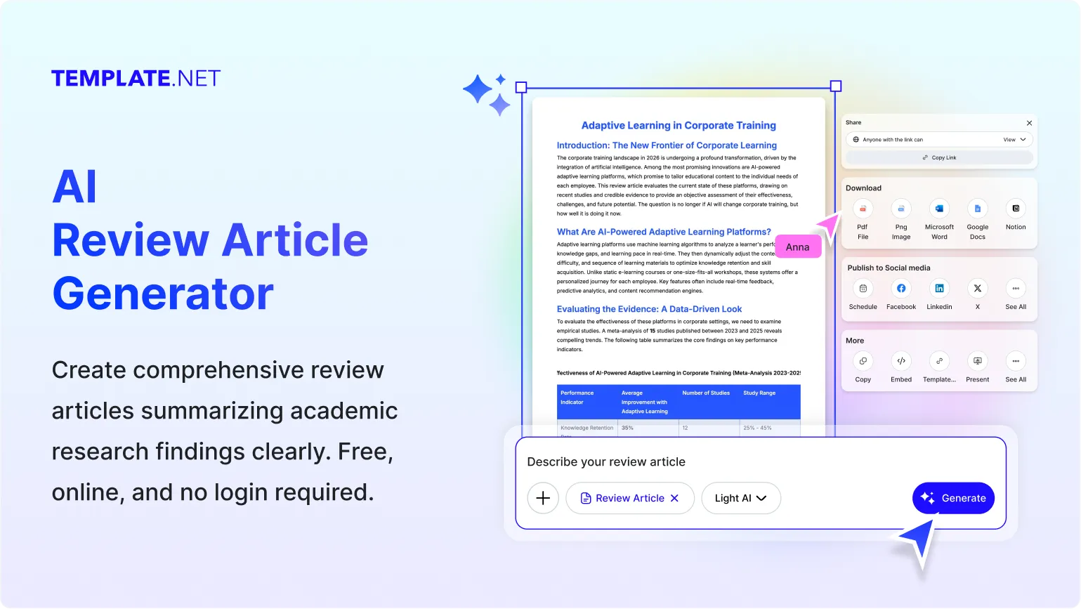 Free AI Review Article Generator, AI Review Article Writing Tool Online